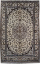 7 x 10.10 Signed Habibian High 6 LA 500 KPSI Naain Rug Wool and Silk #PIX-22029