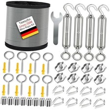 1/16 Inch Stainless Steel Cable 100FT with M5 1/16" 100FT Wire Rope Kit