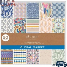 Bohemian Scrapbook Paper Pad 50 Sheets 12x12 Vibrant Patterns DIY Crafts New
