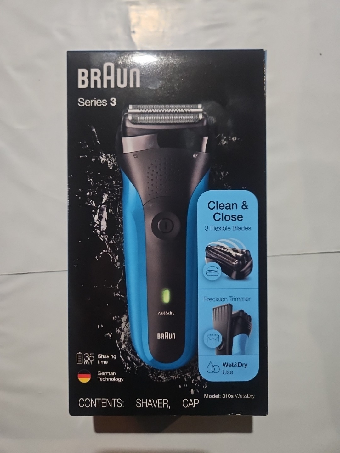 Braun Series 3 310s Wet/Dry Electric Shaver 3 Flexible Blades Precision Trimmer
