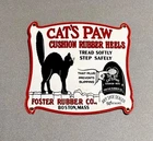 VINTAGE 12” CATS PAW SHOE SOLES STORE PORCELAIN SIGN CAR OIL GAS MOTORCYCLE