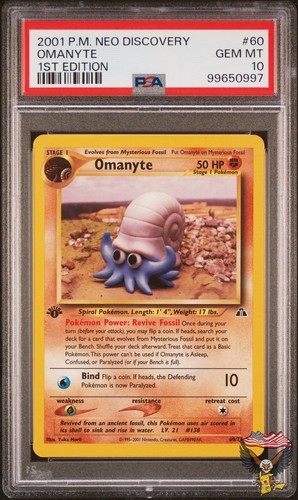 Omanyte (1st Edition) graded PSA 10 for sale on eBay