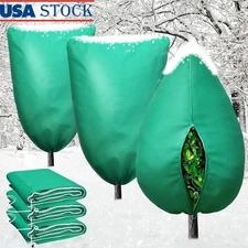 Plant Frost Protection Bags 2 Pack Zipper Drawstring Covers Outdoor Plants New