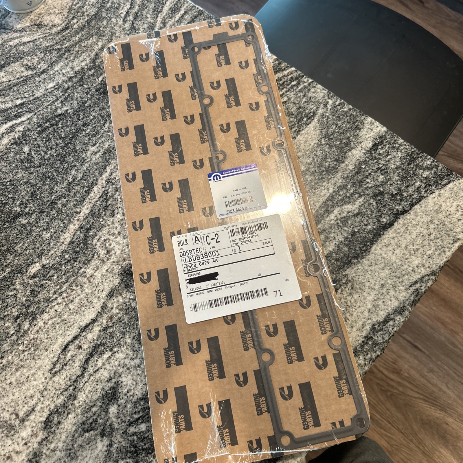 Genuine Mopar Air Intake Heater Gasket 05086829AA