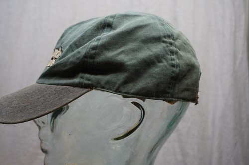 Designer Scotch Brite Cap Hat strapback Leather clasp Spellout VTG stained - Picture 4 of 15