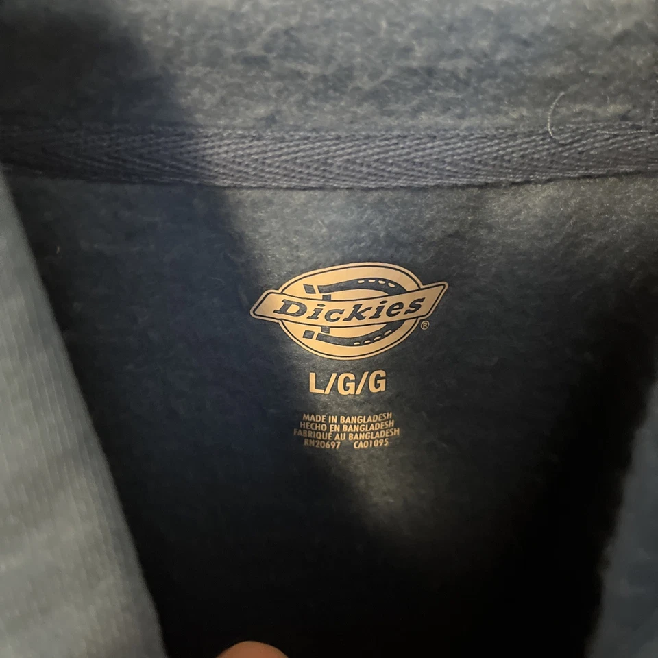 Sudadera con Capucha Azul Dickies Hombres Talla L Polar Pullover en Manga Dickies Logo Ropa de Calle Foto 3 de 4