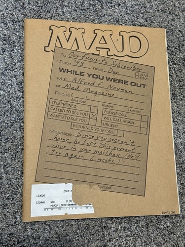Mad Magazine #325 February 1994 We Nail The Fugitive Beavis & Butthead Politics - Picture 2 of 3
