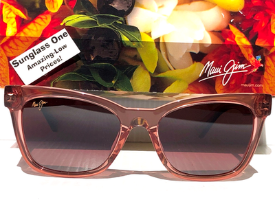 Maui Jim HIWAHIWA Shiny Trans Antique Pink POLARIZED Rose GLASS