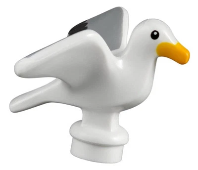 LEGO Seagull Bird Animal Minifigure White Grey Wings Orange Beak 12891pb01 NEW