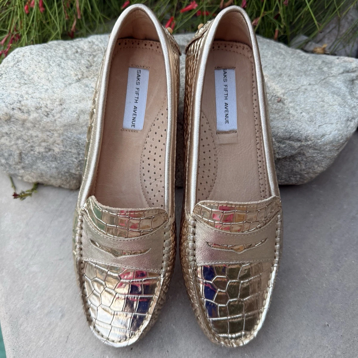 Saks Fifth Avenue Loafer Leather Upper Flats for Women for 
