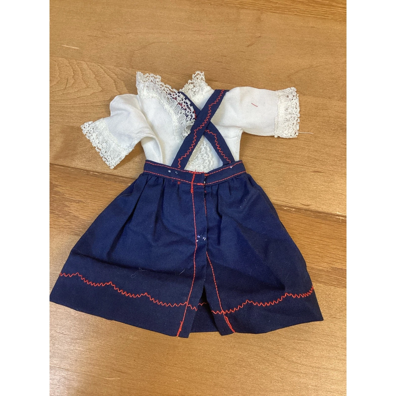 VETEMENTS Vestito Bambola Ideale Personaggio Americano Effanbee 2 Pezzi Blusa Bianco Blu Rosso