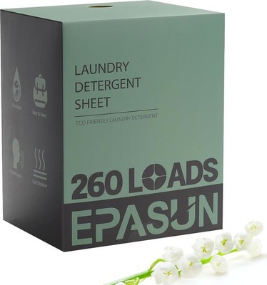 Laundry Detergent Sheets 260 Loads, Fresh Scent, Eco-Friendly Liquidless... 