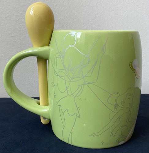 Disneyland Paris Exclusive Tinker Bell Mug & Spoon ~ Collectable ~ Rare - Foto 3 di 7