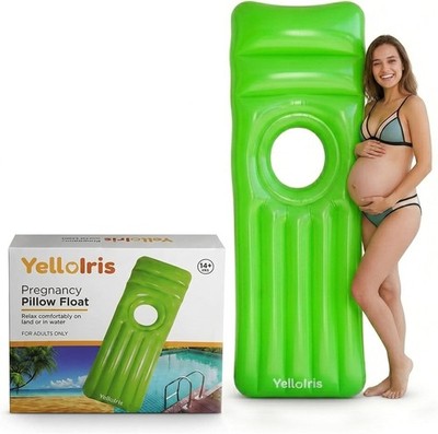 Inflatable Pregnancy Pool Float Belly Hole Maternity Airbed Pillow Green New