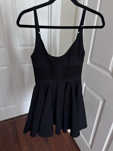 Alexander Wang Hybrid Poplin Fit and Flare Tank Dress in Black 0 - Picture 9 of 21