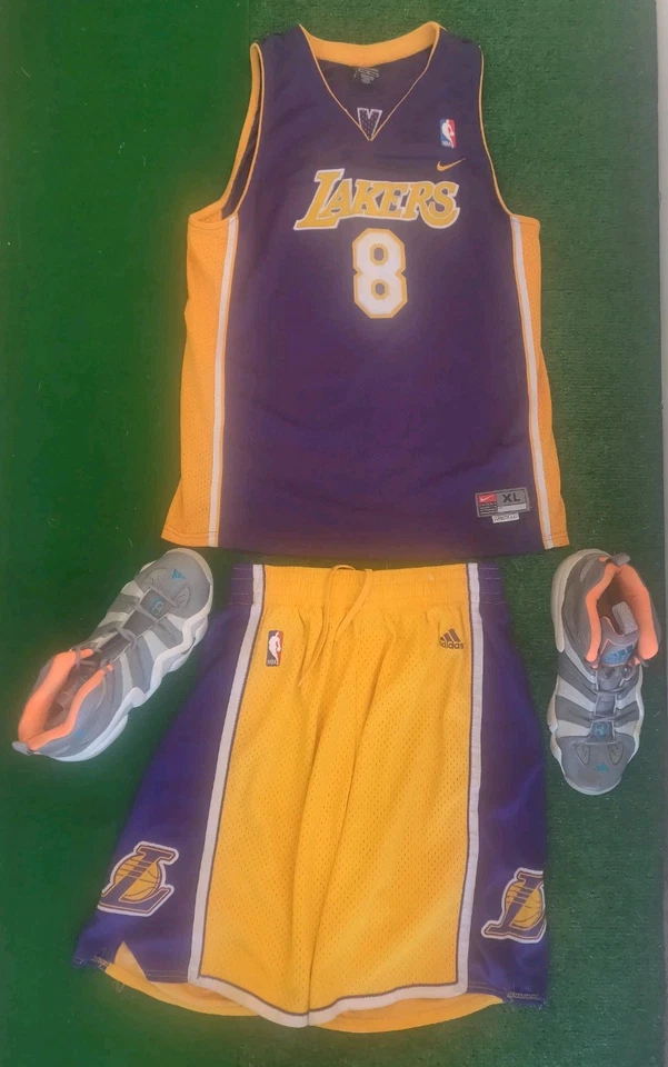 Los Angeles Lakers Kobe Bryant Nike Jersey Y XL adidas Shorts M Crazy 8 Shoes 10 - Image 3 of 4