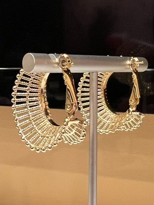 Vintage Filigree  Hoop Earrings High Quiality 18K Gold Plate Earrings 16 Styles