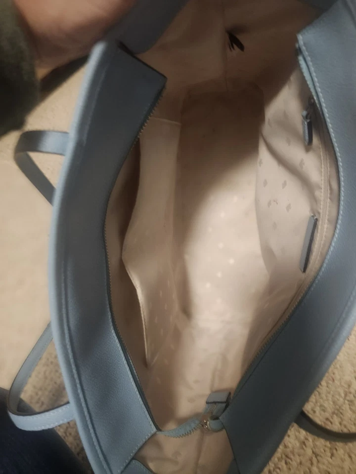 Kate Spade New York Light Blue Leather Tote Handbag - Image 3 of 4