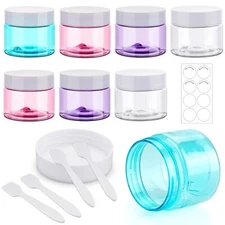 Travel Containers for Toiletries Plastic Cream Jars TSA Approved 8 Pack 2oz R...