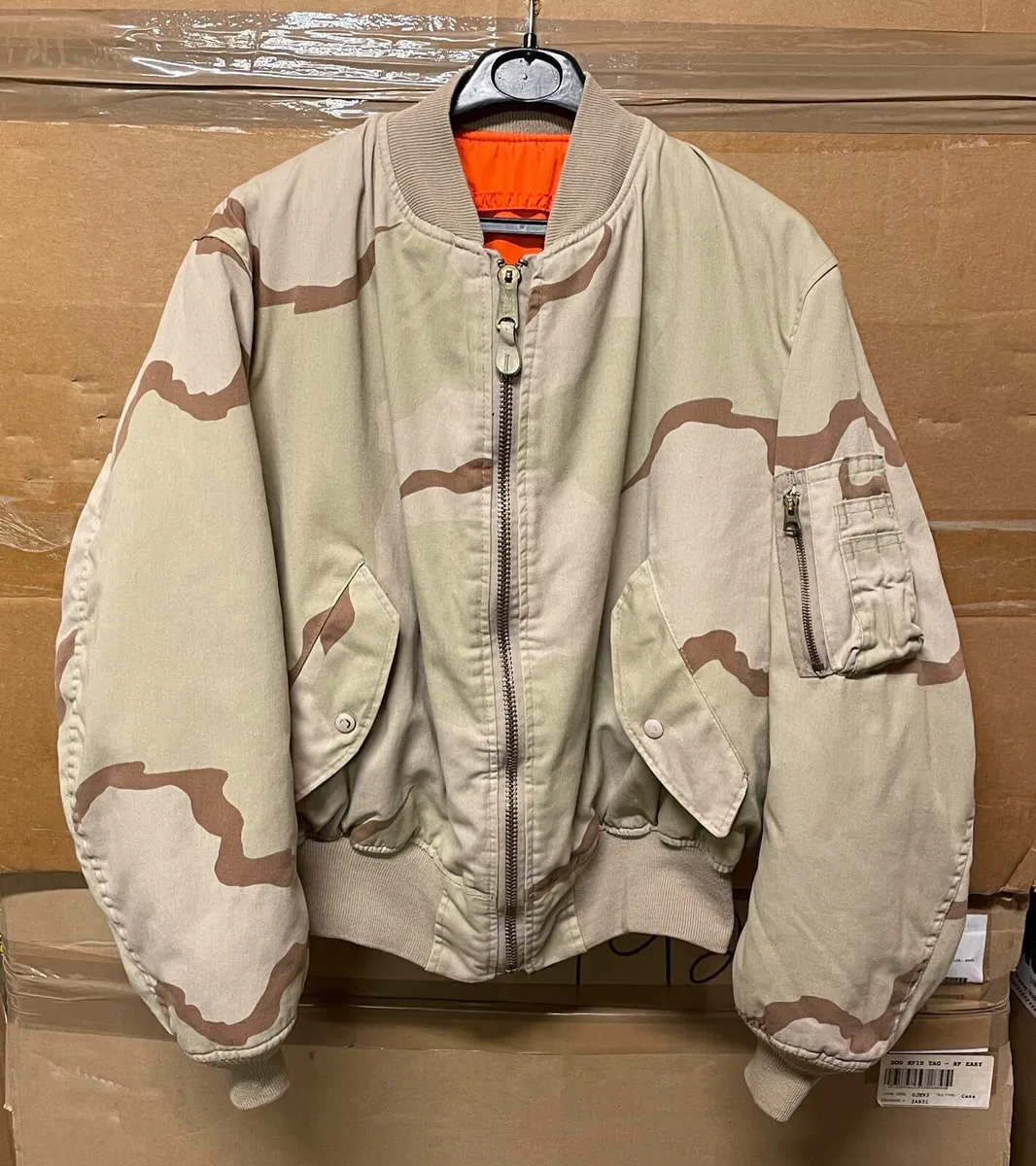 GENUINE US ALPHA INDUSTRIES JACKET FLYERS MAN MA-1 DESERT MADE IN USA  X-LARGE #2
