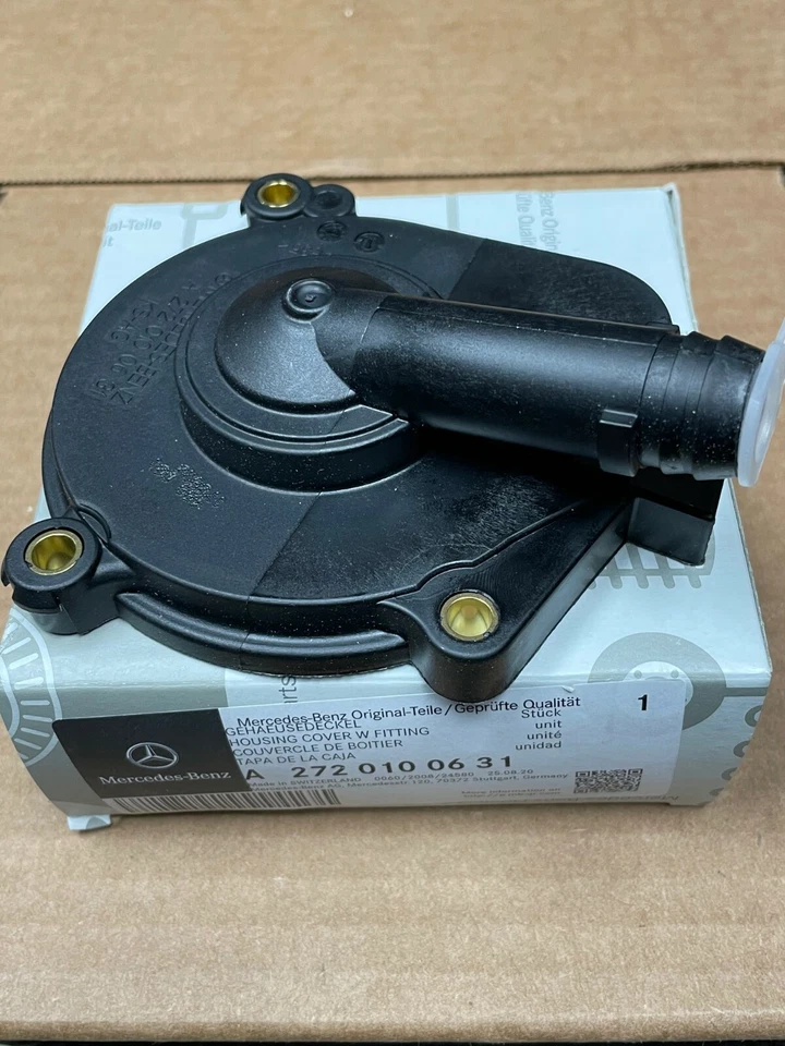NEW OEM Mercedes Benz OE Genuine Engine Oil Separator Cover + Camshaft Cap Set Foto 3 de 4