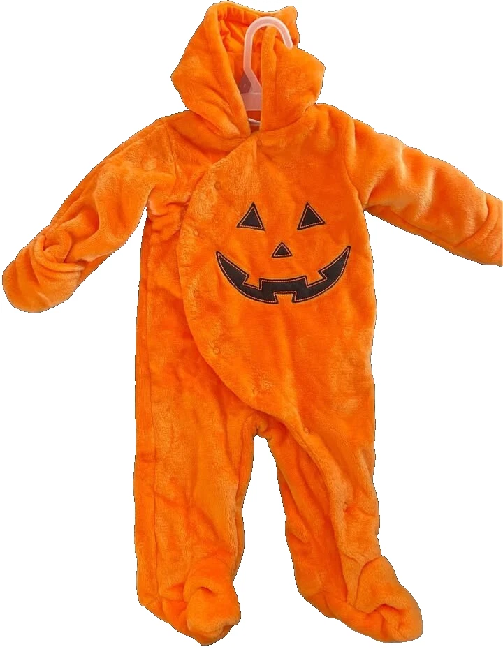 Halloween Fleece Kürbis Overall bestickt Kleinkind Größe 6-9 Monate Schneeanzug