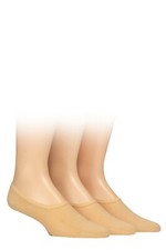 Men's No Show Shoe Liner Socks - Mesh Black, Beige, 3 Pairs Size 7-11 - Glenmuir