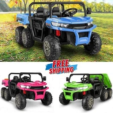 Electric 24V Ride On Toys UTV Vehicles with Dump Bed 4WD Power Ride-on 6 Wheels