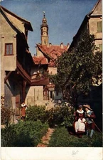 CPA AK Rothenburg- Hof in der Marien Apotheke GERMANY (941012)