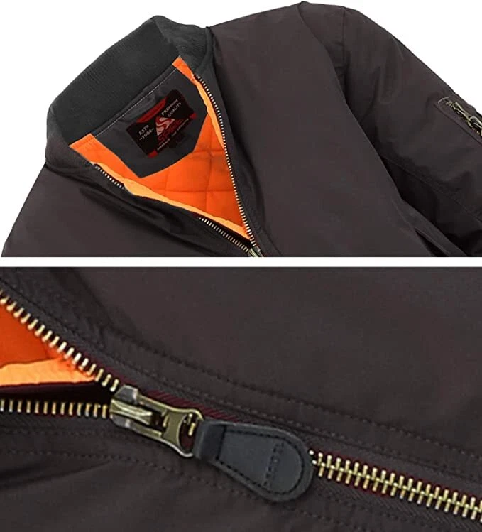 Hombres Peso Pesado MA-1 Vuelo Bombardero Chaqueta Cremallera Completa Prendas Exteriores Abrigo Colores Nuevo con Etiquetas Foto 2 de 4