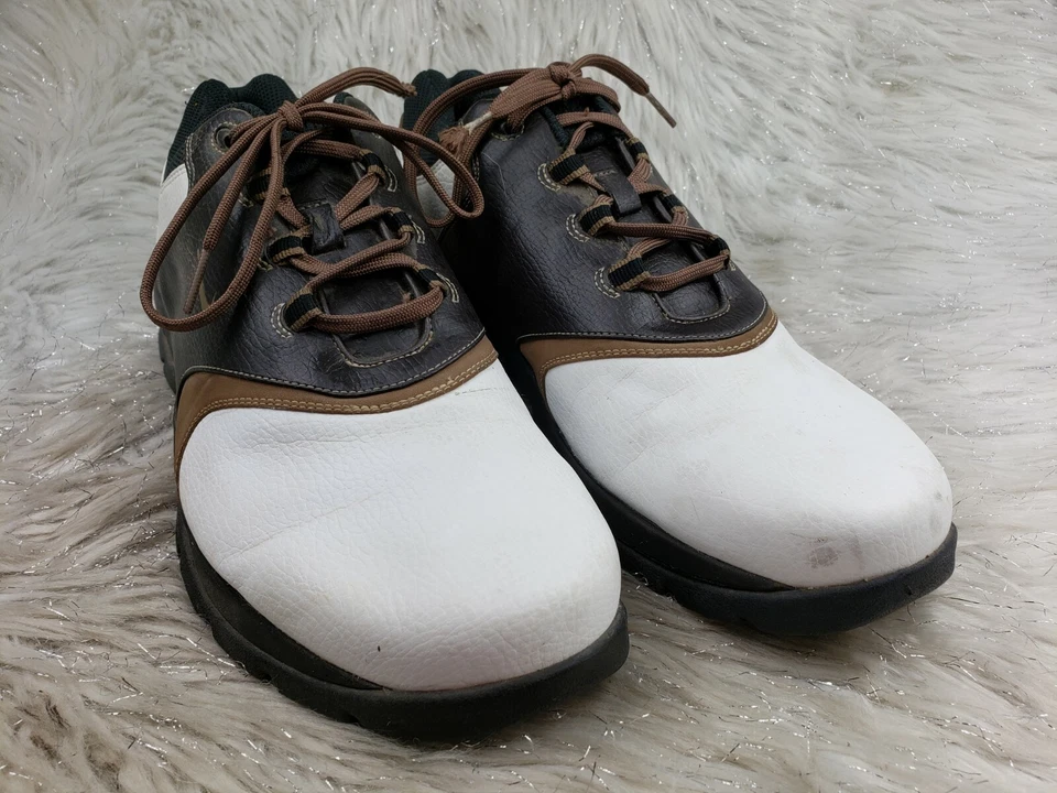 Zapatos de golf NIKE 309894-121 blancos negros marrones talla 12/46 Foto 3 de 4