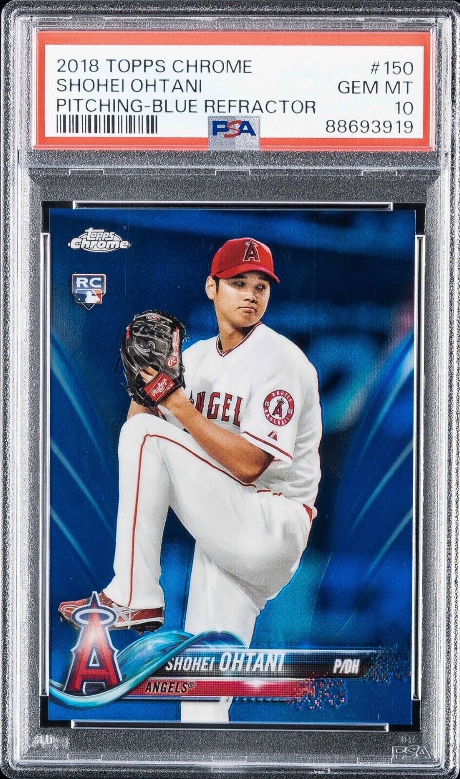 Shohei Ohtani 2018 Topps Chrome #150 Blue Refractor /150 Shohei Ohtani 2018 Topps Chrome #150 Blue Refractor /150