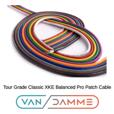 Van Damme Tour Grade Classic XKE Balanced Pro Patch Cable, Jet Black - Per Foot