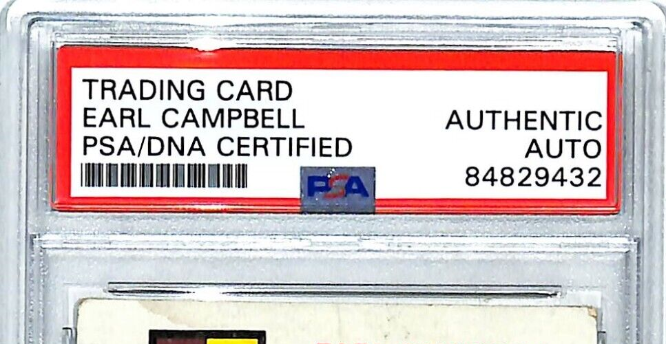 Carte Recrue Earl Campbell Houston Oilers 1979 Topps #390 - Signée, Gradée PSA Authentic