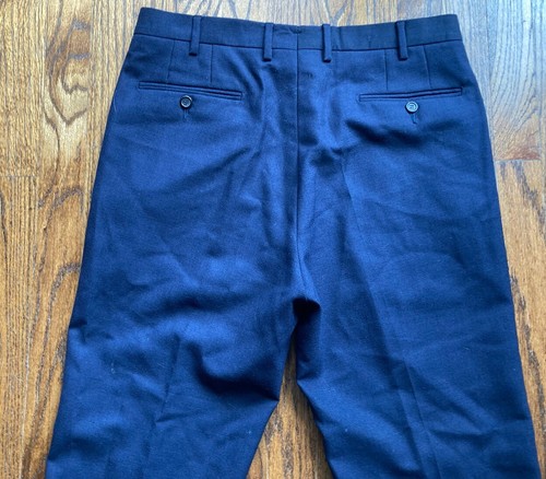Sid Mashburn Wool Trousers Mens Size 34x29 Dress Pants Navy Blue Unhemmed - Picture 10 of 11