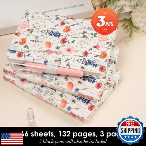 Nirmiro (3er-Pack) kleines Notizbuch Pocket Journal mit Stift, A6 (3,7" x 5,7"), Ae - Bild 4 von 5