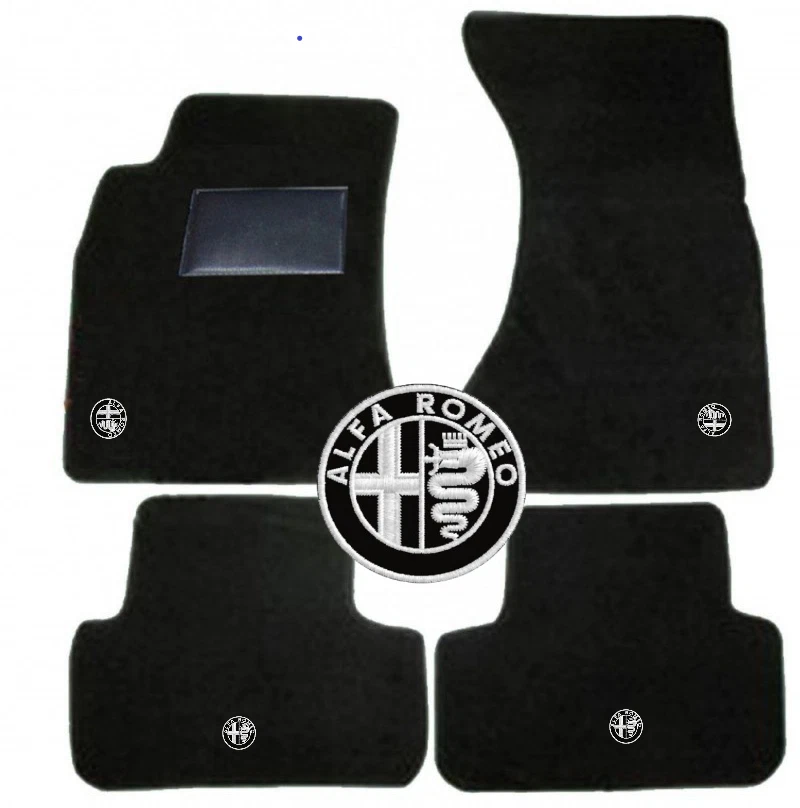 Set Tappetini Tappeti Auto in Moquette per Alfa Romeo 166 1998 2003, con 8 Ganci