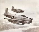 Vintage Bookplate Art Print Douglas Ad (A-1) Skyraider Aircraft Inflight