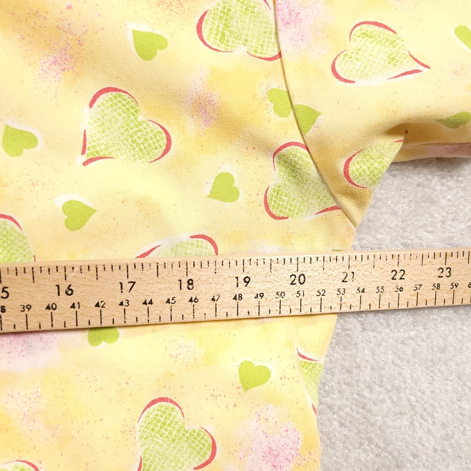 Crest Womens Small Scrub Top Colorful Hearts V Neck Pockets Yellow Ladies  - Image 4 of 4