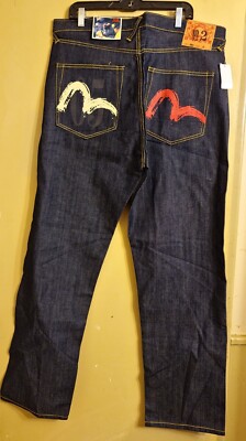 Evisu Mens Blue Jeans Size 38 NOS | eBay
