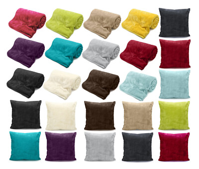 Kunstfell Decke Weich Warm Fleece Schlafsofa Überwurf Single Double / Kissenbezug