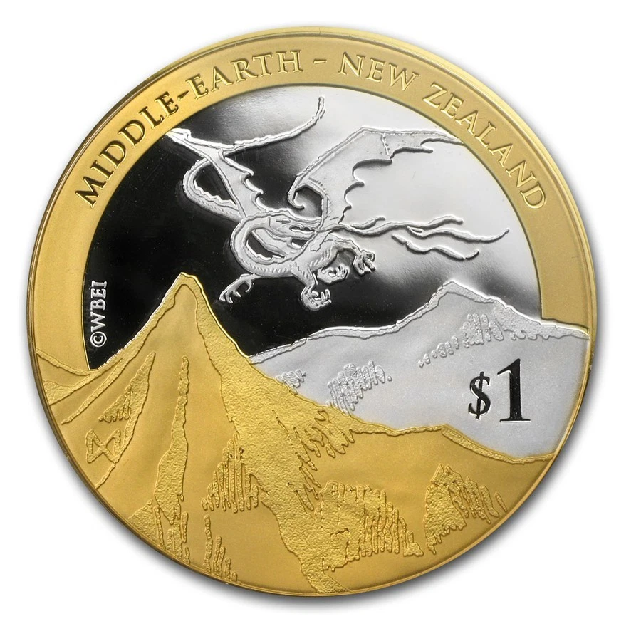 New Zealand-  2013 - 1 OZ Silver Proof Coin-  Hobbit Coin - Desolation of Smaug - Image 2 of 3