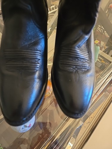 Ariat Cowboy Boots Womens 8.5 B Black Leather Style 15770 Heritage Western USA - Picture 2 of 7