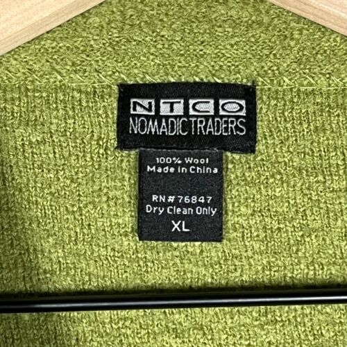NTCO Nomadic Traders Womens Jacket Size XL Chartreuse Wool Asymmetrical Green - Picture 4 of 6