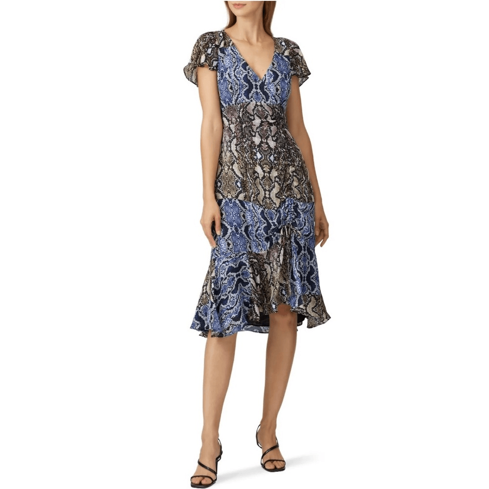 snake print silk dress Snake Print Dress.100% Silk Made in Italy Hand Made Dress Natural Fabric Cocktail Dress