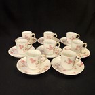 Cfh/Gdm Haviland 8 Demitasse Cups & Saucers Pink Floral w/Gold 1891-1900 Limoges