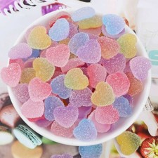 6 Heart Cabochons Flatbacks Candy Flat Back 16mm Valentines Jewelry Supply Bulk