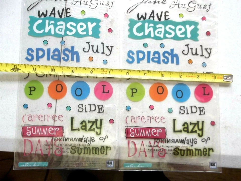 2 juegos de pegatinas de álbumes de recortes de café frase con actitud días perezosos de verano  Foto 3 de 3