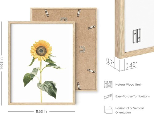 Framed Sunflower Paintings Wall Decor - Customizable Art Prints for Any Room - Picture 5 of 9