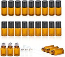 2ML Roller Bottles for Essential Oils, 24Pack Glass Roll on Bottles  Refillable